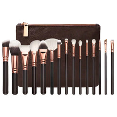 15-Piece Pink Rose Gold Makeup Brush Set