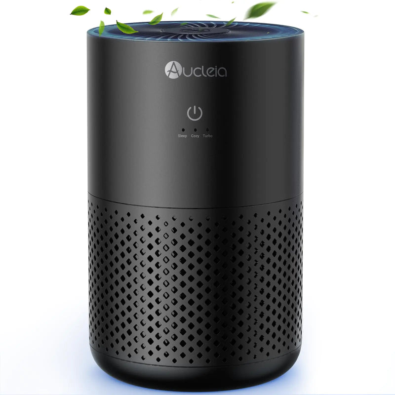 Air Purifiers for Bedroom up to 588 Ft² 20dB Bedroom Air Purifier for Small Room Removes Dust Pets Hair Smoke Odor with Aromatherapy Function(Black)