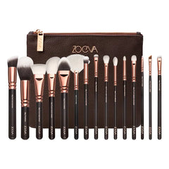 15-Piece Pink Rose Gold Makeup Brush Set